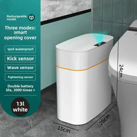 Touchless Sensor Trash Can – Auto-Open Lid for Kitchen & Bathroom