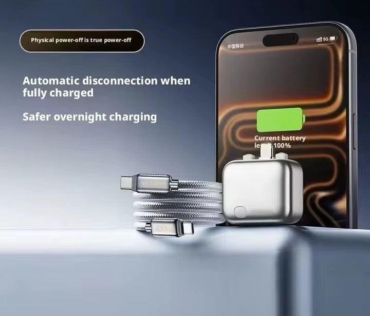 Lenovo 140W Smart Full Charge Self-Cut Adapter – Universal Auto Disconnect for Night Charging & Overcharge Prevention