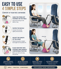Portable Airplane Footrest with Adjustable Strap – Hammock Leg Rest for Travel