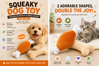Squeaky Dog Toy: Chicken Drumstick & Bone-Shaped Plush Soft Toys for Puppies, Dogs & Cats